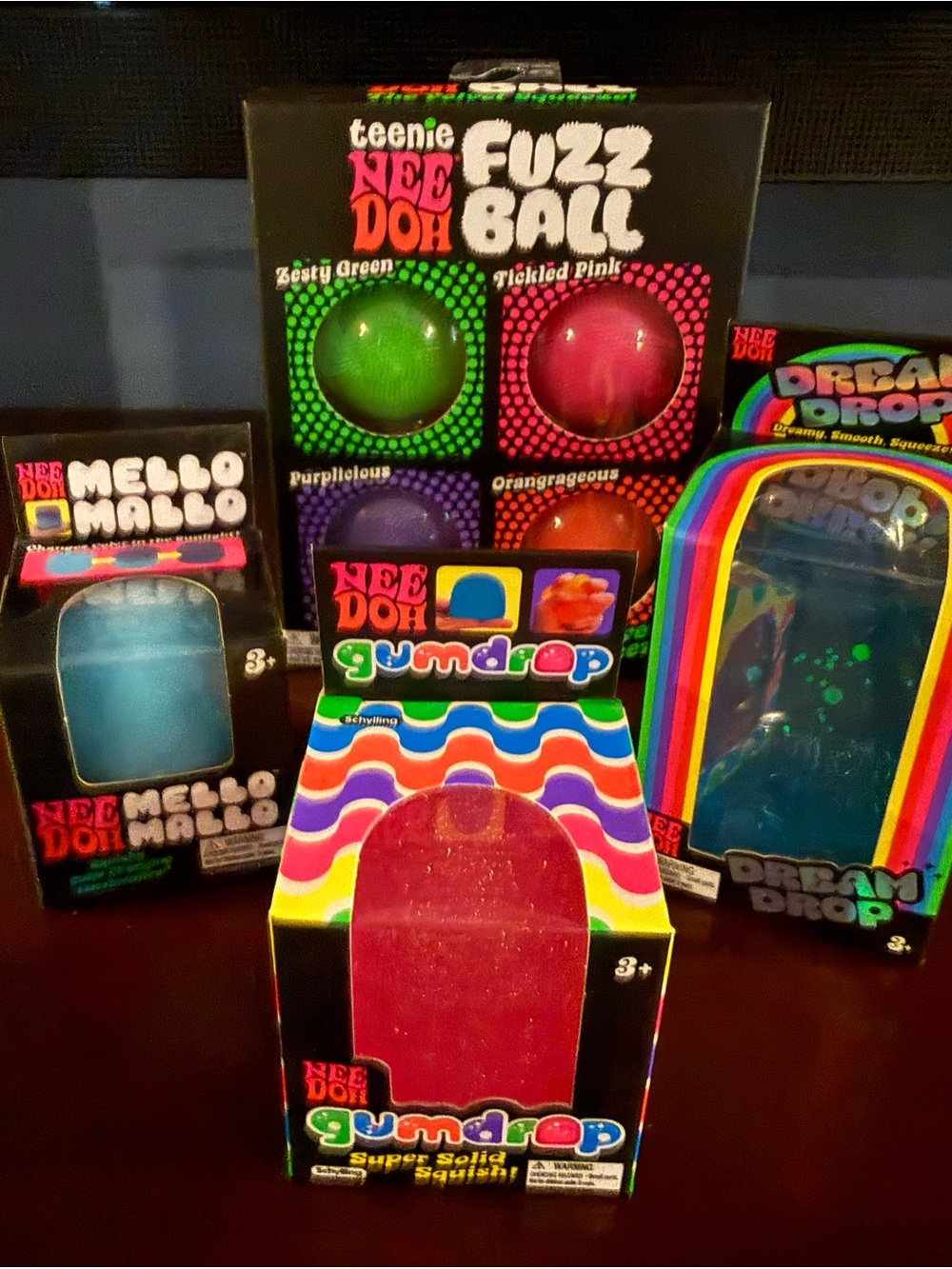 NeeDoh Assorted Fuzz Ball & Gumdrop Squishy Toy Pack - Multicolor